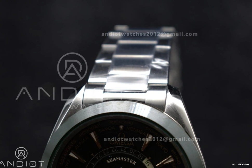 Aqua Super Ceramic SS Edition on Unisex Best Clone GMT 43mm Worldtimer Green A8938 VSF 513 1:1 Bracelet Terra 0417